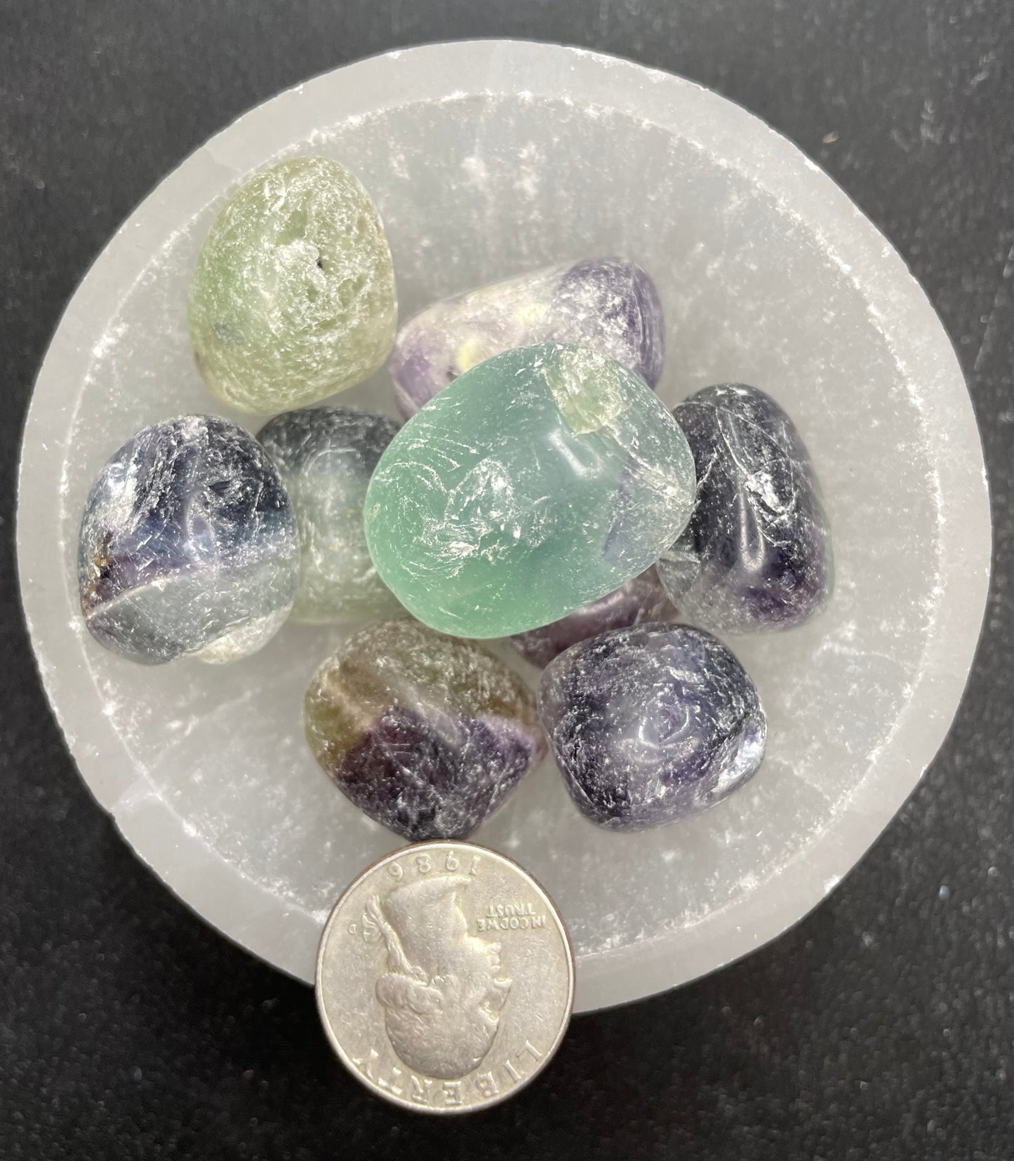 Fluorite Tumbled Stone, 1 Pound Bag (Approx. 20-35 mm) WT-0048