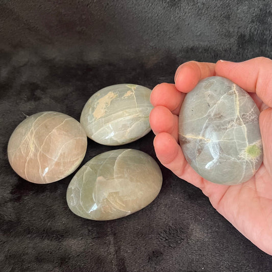 Green Moonstone Palm Stone, 1 Pound WW-0006