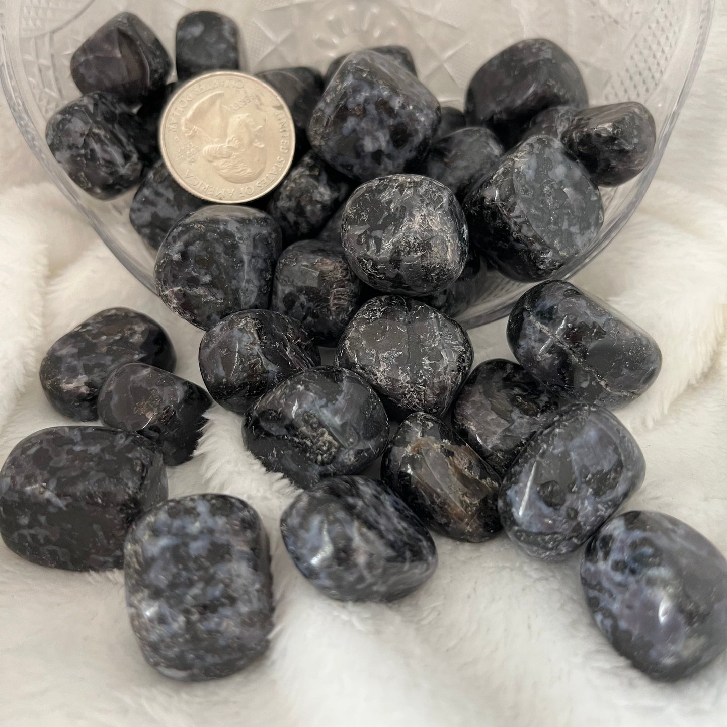 Indigo Gabbro Tumbled Stone, 1 Pound Bag WT-0071