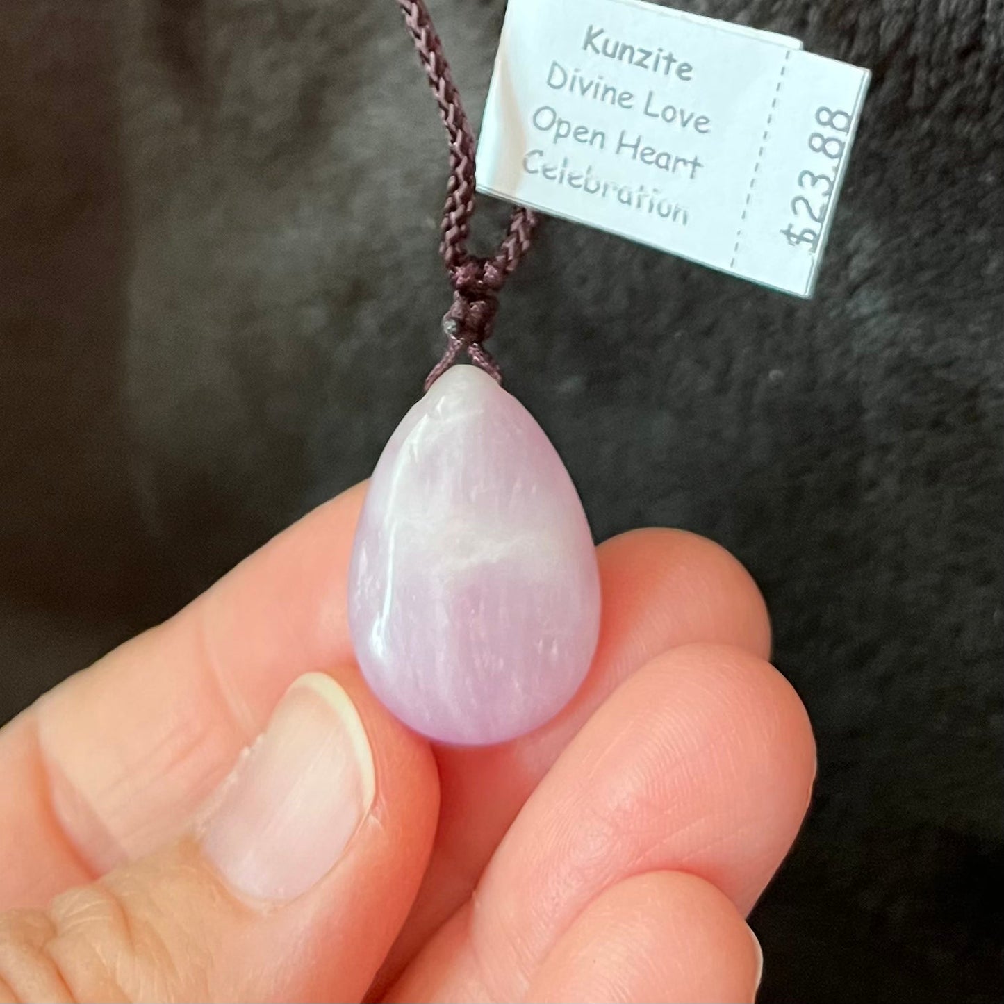 Kunzite Tear Drop Nexklace WN-0208