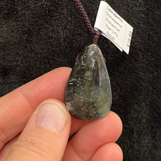 Labradorite Teardrop Necklace WN-0195