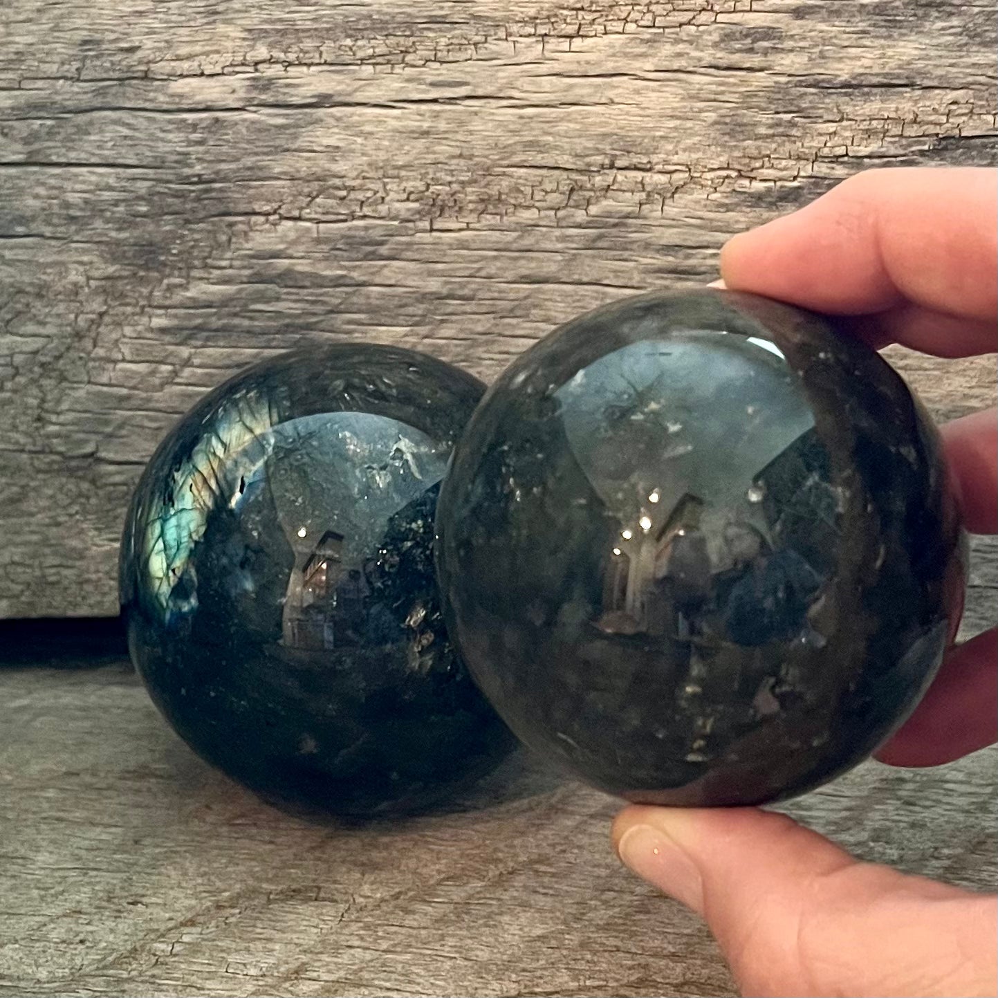 Labradorite Spheres, 1 Pound Lot (Approx. 66-75mm) WB-0015