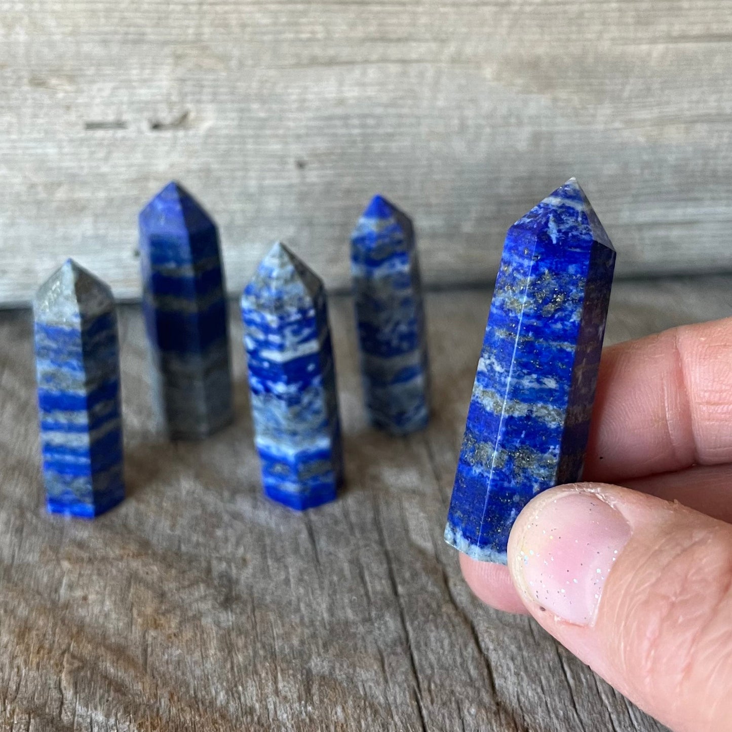 Lapis Lazuli Small Obelisk, Package of 5 (Approx. 1 3/4”) WO-0014