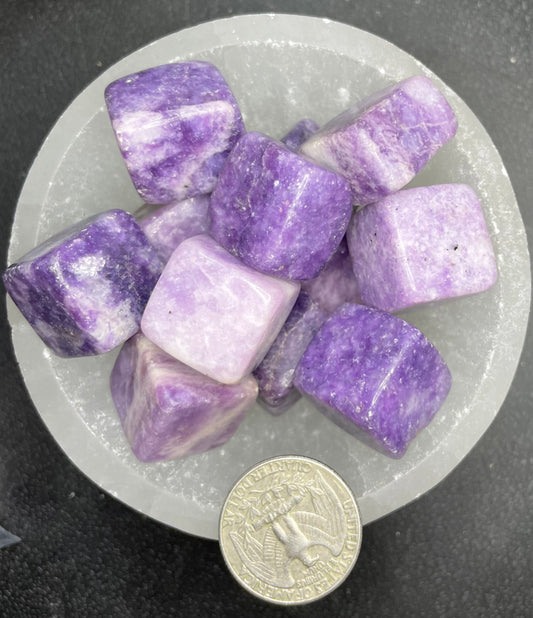 Lepidolite Cube Tumbled Stone, 1 Pound Bag WT-0078 (Approx. 20-25 mm)