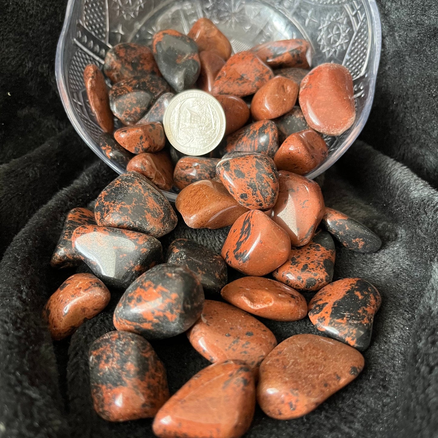 Mahogany Obsidian Tumbled Stone, 1 Pound Bag  WT-0088