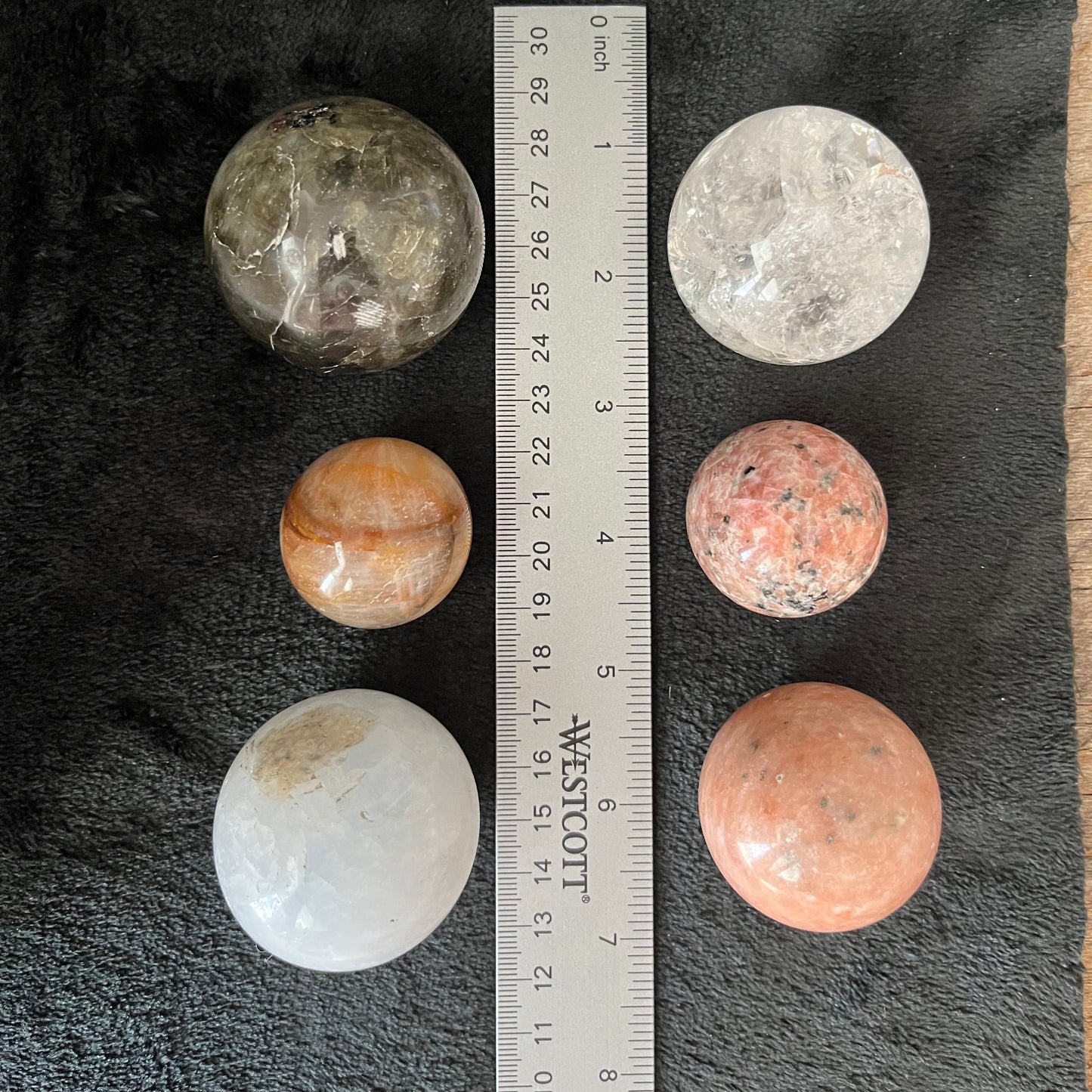 Mixed Gemstone Spheres, 1 Pound Lot (Approx. 35-55mm) WB-0020