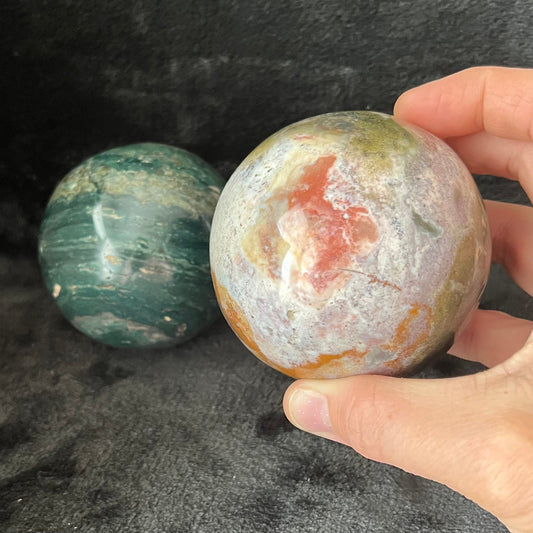 Ocean Jasper Sphere, 2 Pound Lot (Approx. 60-100mm) WB-0012