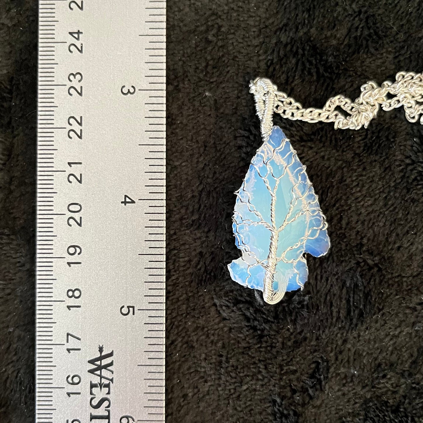 Opalite Arrowhead Tree Wire Wrapped Necklace WN-0273