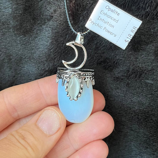 Opalite Fancy Moon Necklace WN-0194