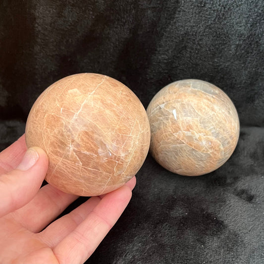 Peach Moonstone Spheres, 1 Pound Lot (Approx. 70-85mm) WB-0009