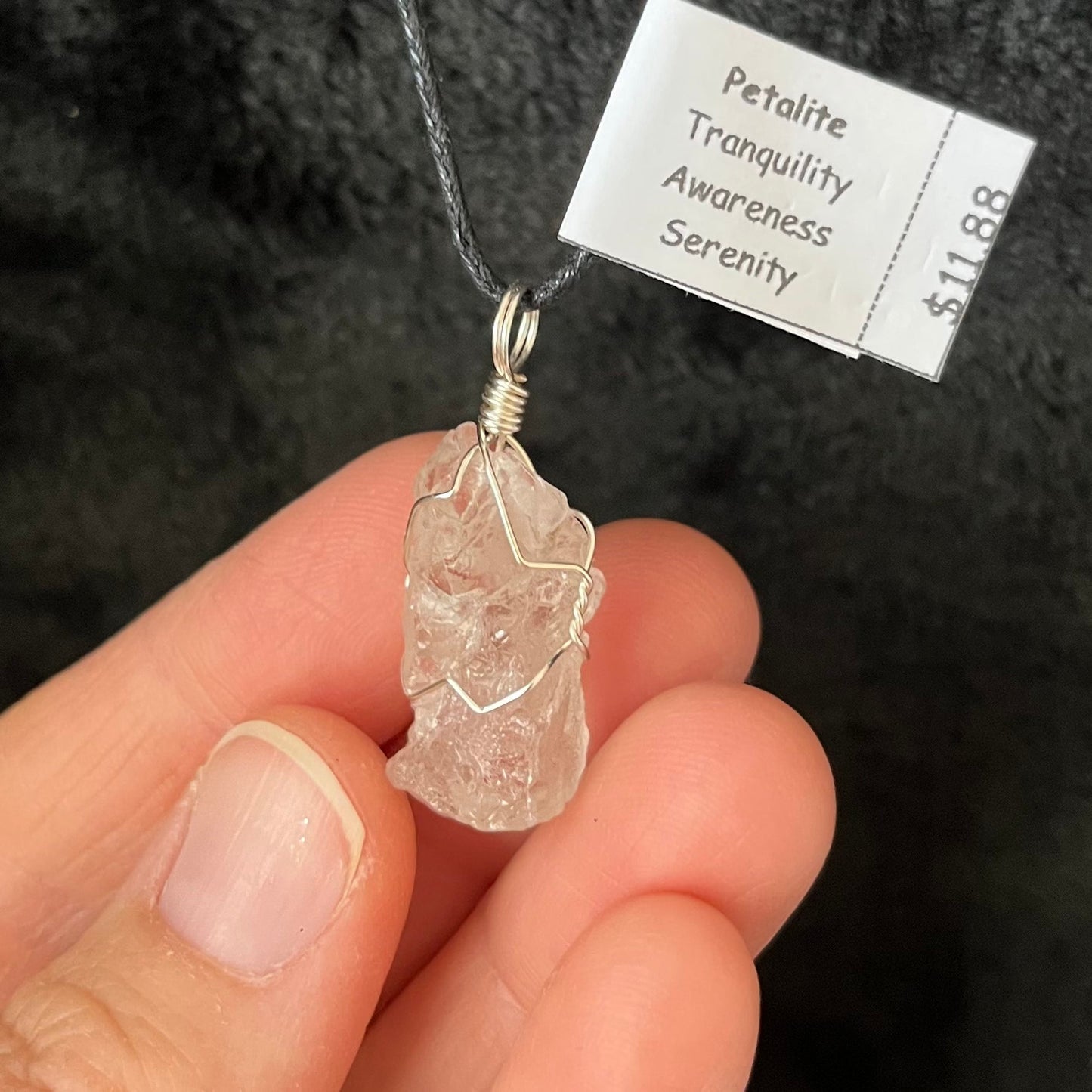 Petalite Wire Wrapped Necklace WN-0205