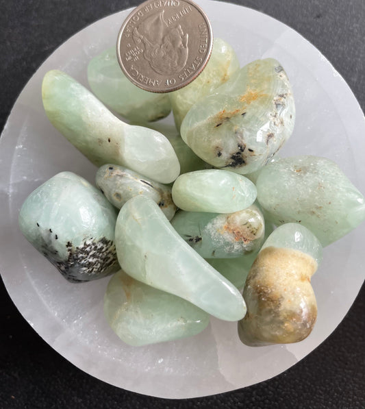 Prehnite Tumbled Stone, 1 Pound Bag (Approx. 20-35 mm) WT-0110-A