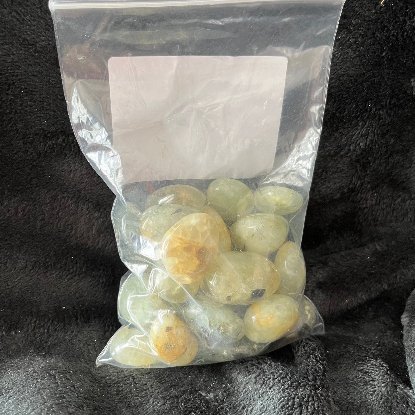 Prehnite with Epidote Tumbled Stone, 1 Pound Bag WT-0110-B