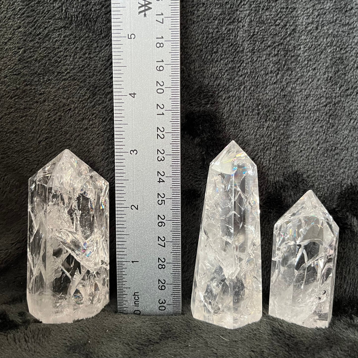 Rainbow Crackle Quartz Obelisk, 1 pound, WO-0036