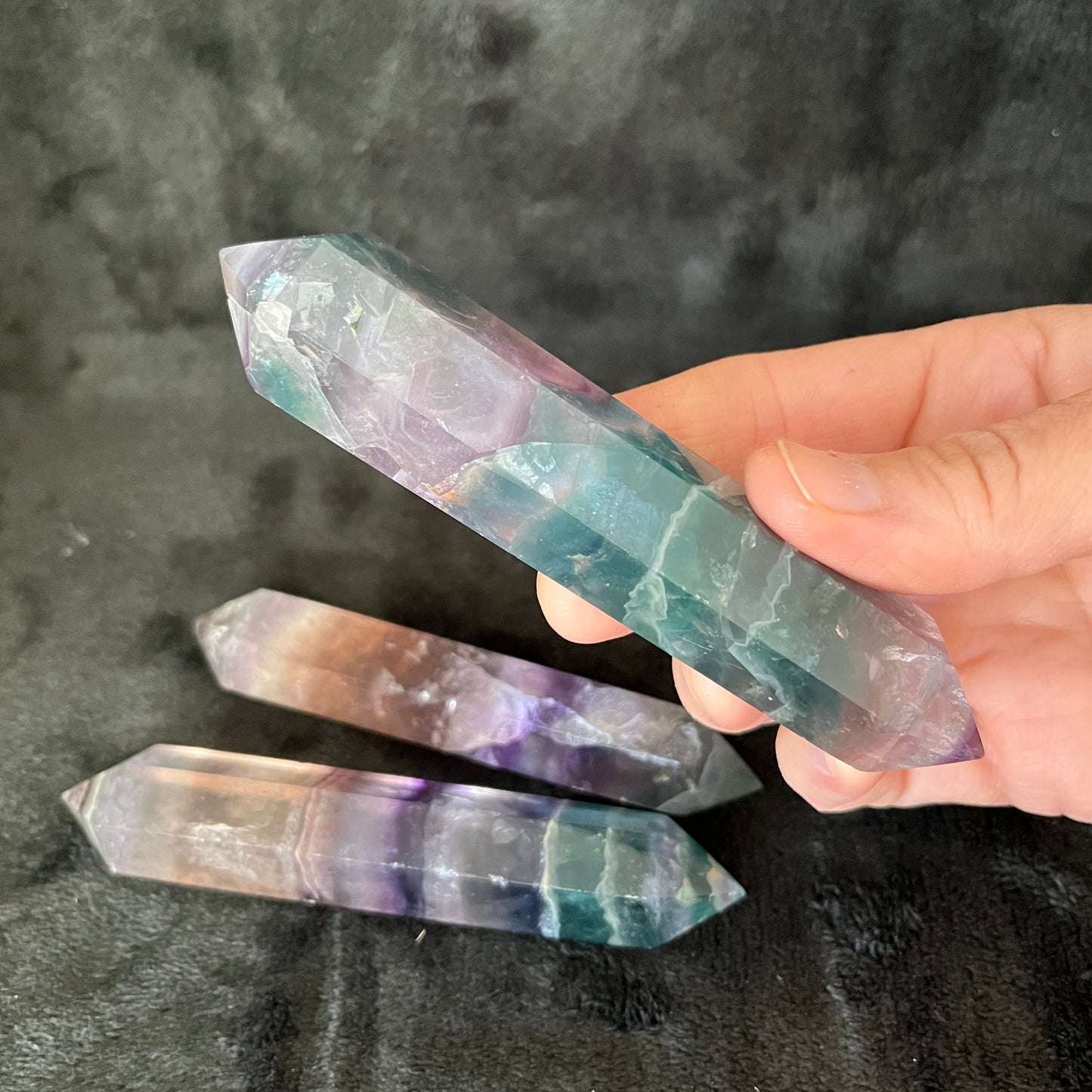 Rainbow Fluorite Double Terminated Wand, 1 Pound WD-0009