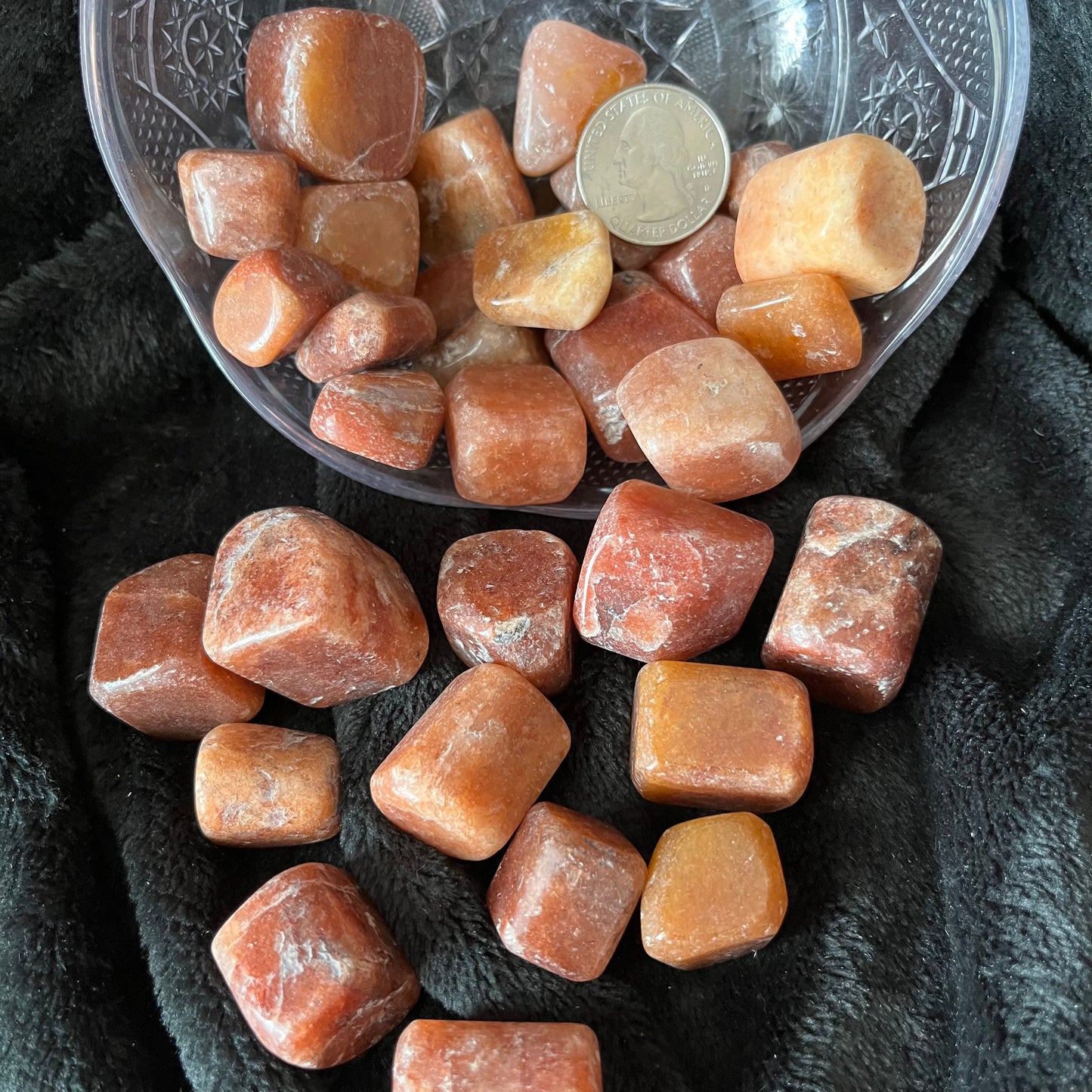 Red Aventurine Tumbled Stones, 1 Pound Bag. WT-0117-B