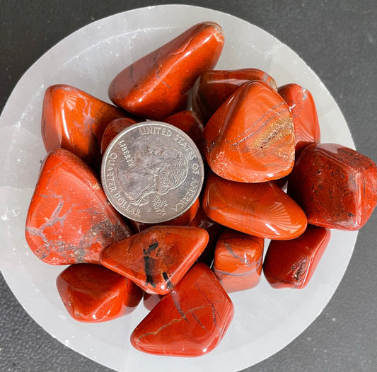 Red Jasper Tumbled Stone, 1 Pound Bag (Approx. 20-25 mm) WT-0118-B