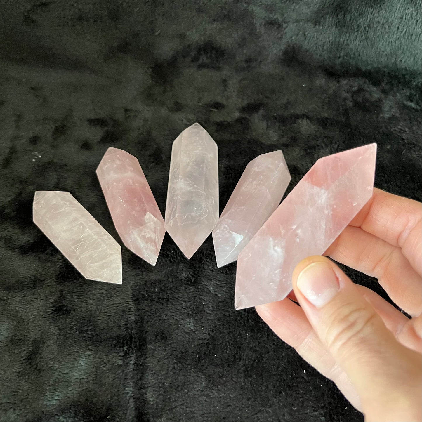 Rose Quartz Double Terminated Wand, 1 Pound WD-0006