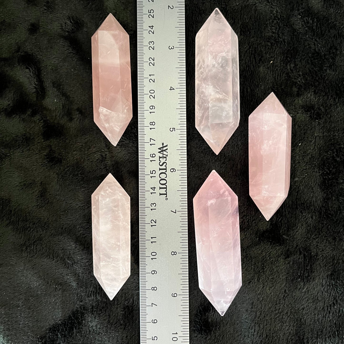 Rose Quartz Double Terminated Wand, 1 Pound WD-0006