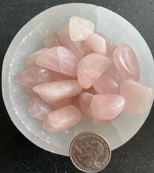 Rose Quartz Tumbled Stone, 1 Pound Bag (Approx. 20-30 mm) WT-0122-A