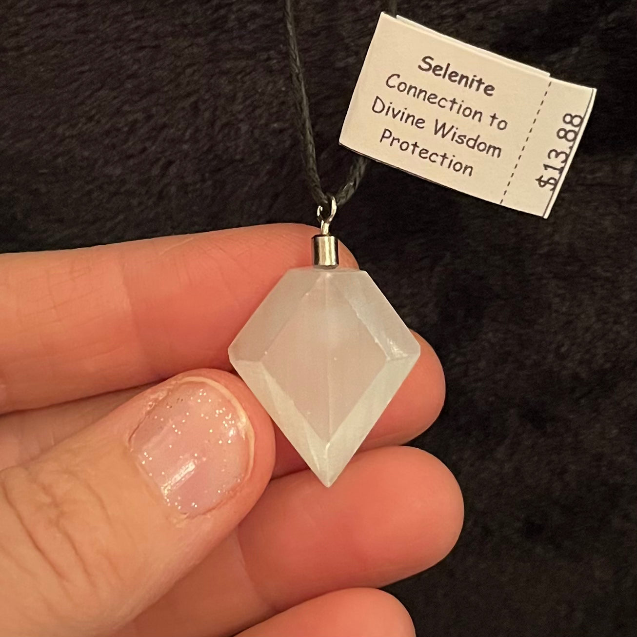 Selenite Diamond Necklace WN-0140