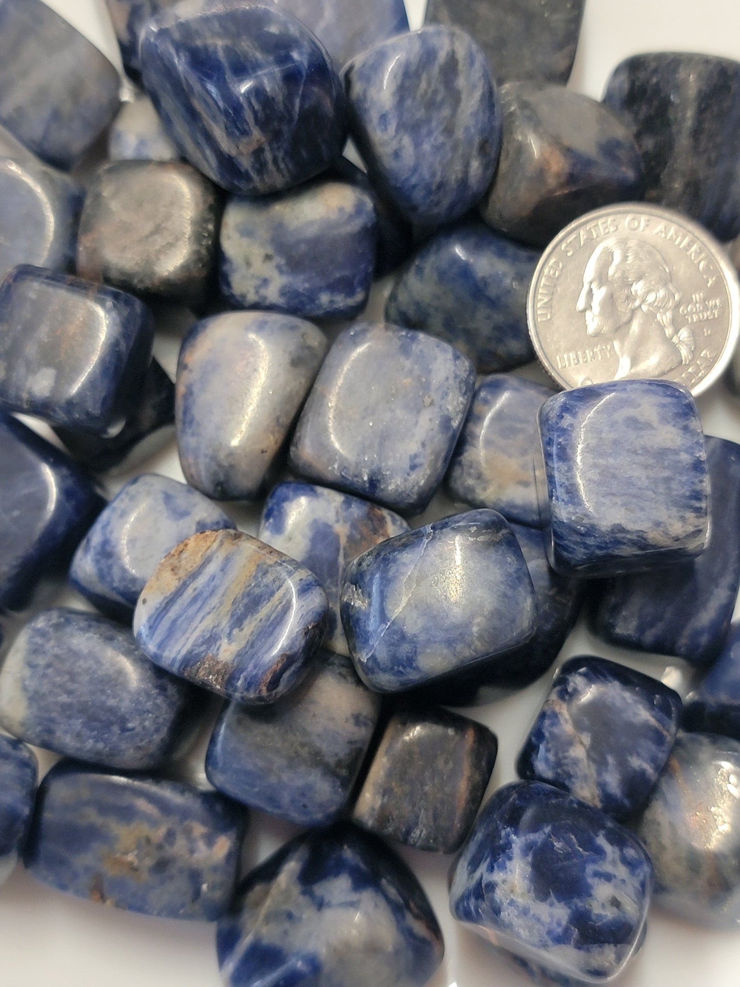 Sodalite Tumbled Stone , 1 Pound Bag (Approx. 20-35 mm) WT-0133-A