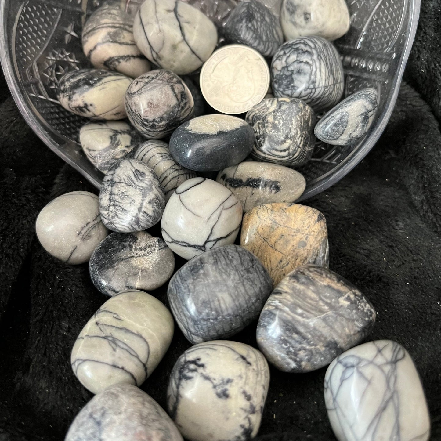 Spiderweb Jasper Tumbled Stone, 1 Pound Bag WT-0134