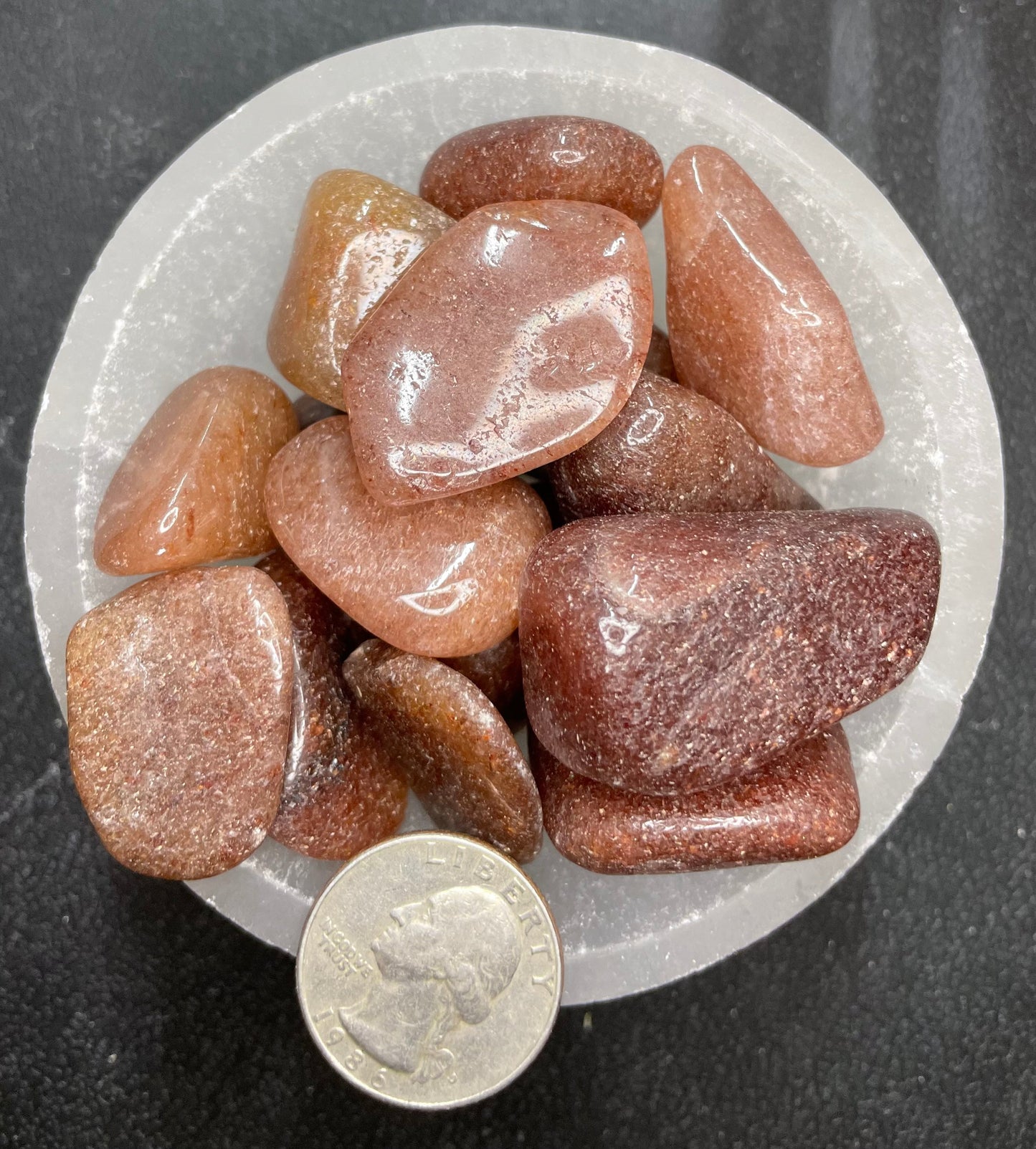 Strawberry Quartz Tumbled Stone, 1 Pound Bag (Approx. 20-30 mm) WT-0138