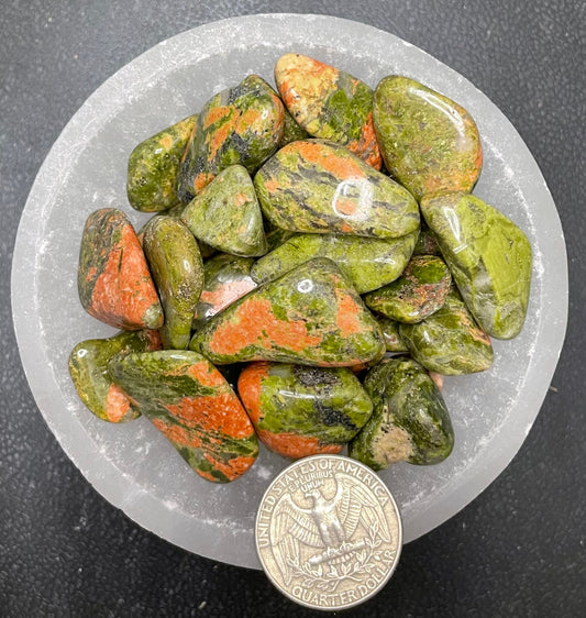 Unakite Jasper Tumbled Stone, 1 Pound Bag (Approx. 20-25 mm) WT-0145