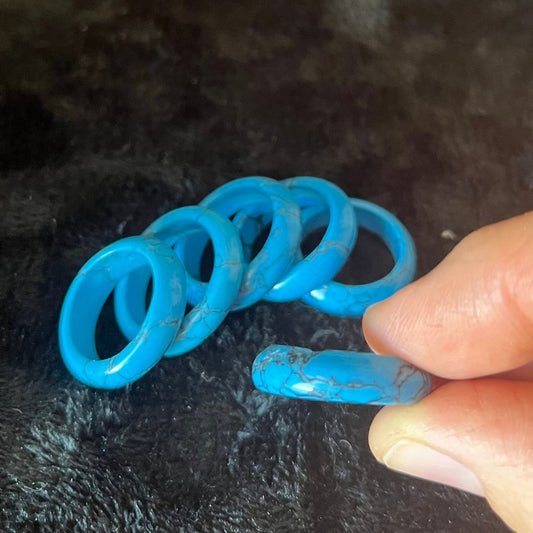 Blue Howlite (Color Enhanced) Ring Size 7 RNG-0102