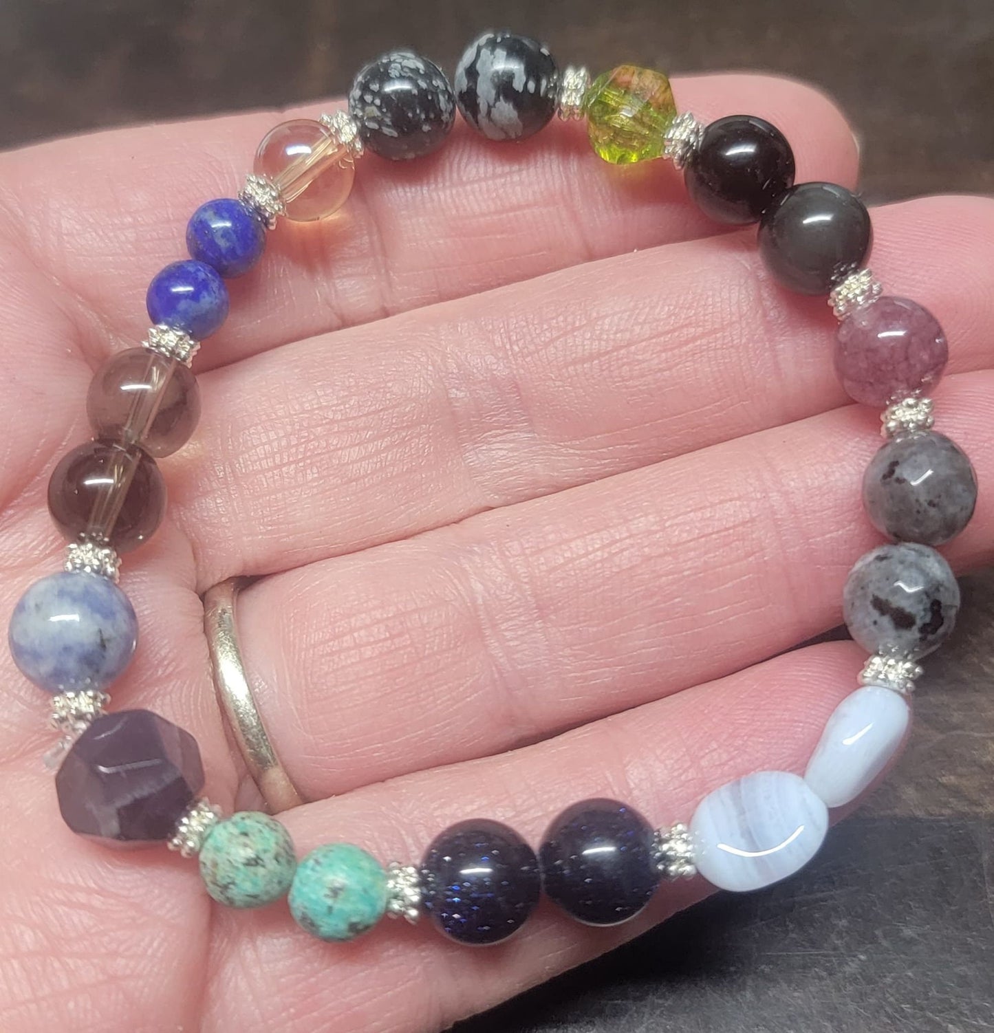 Sagittarius Zodiac Gemstone Bracelet BRC-0066 Handmade