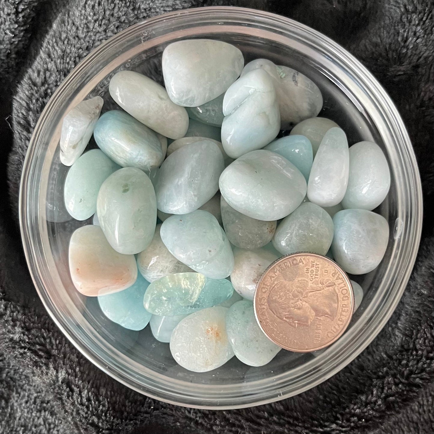 Aquamarine Tumbled Stone (Approx. 5/8”-3/4”) 0398