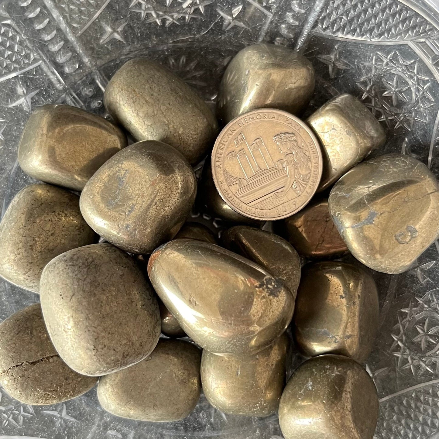 Pyrite Tumbled Stone (Approx. 3/4” - 1”) BIN-1500