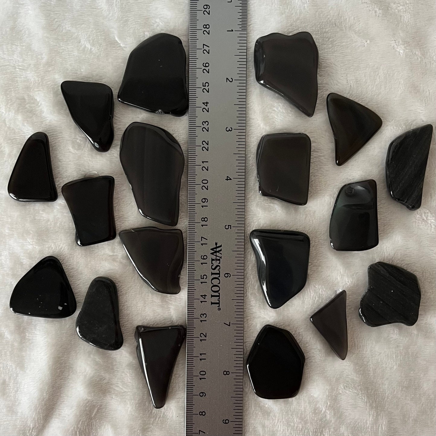 Silver Sheen Obsidian Tumbled Slice (Utah) (Approx. 11/2” - 1 3/4”) 0648