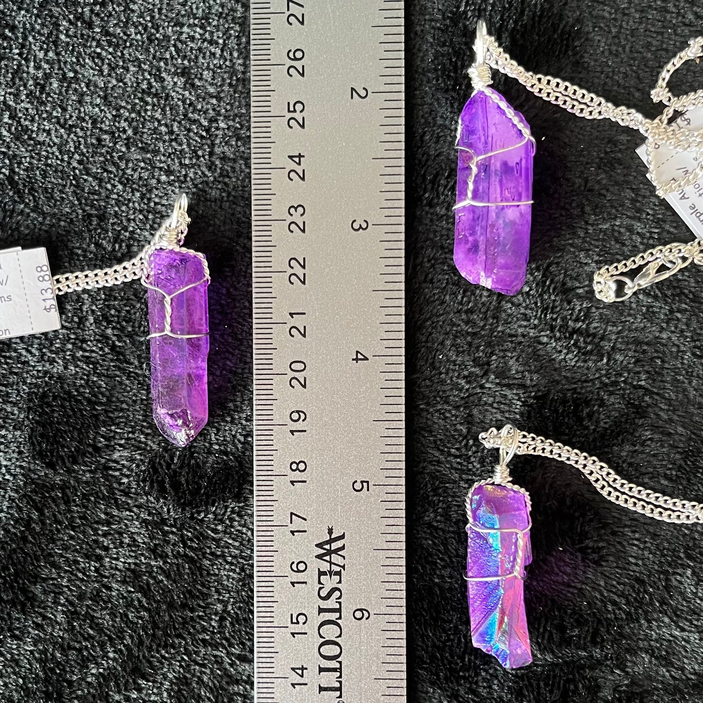 Purple Aura Quartz Wire Wrapped Necklace NCK-2924