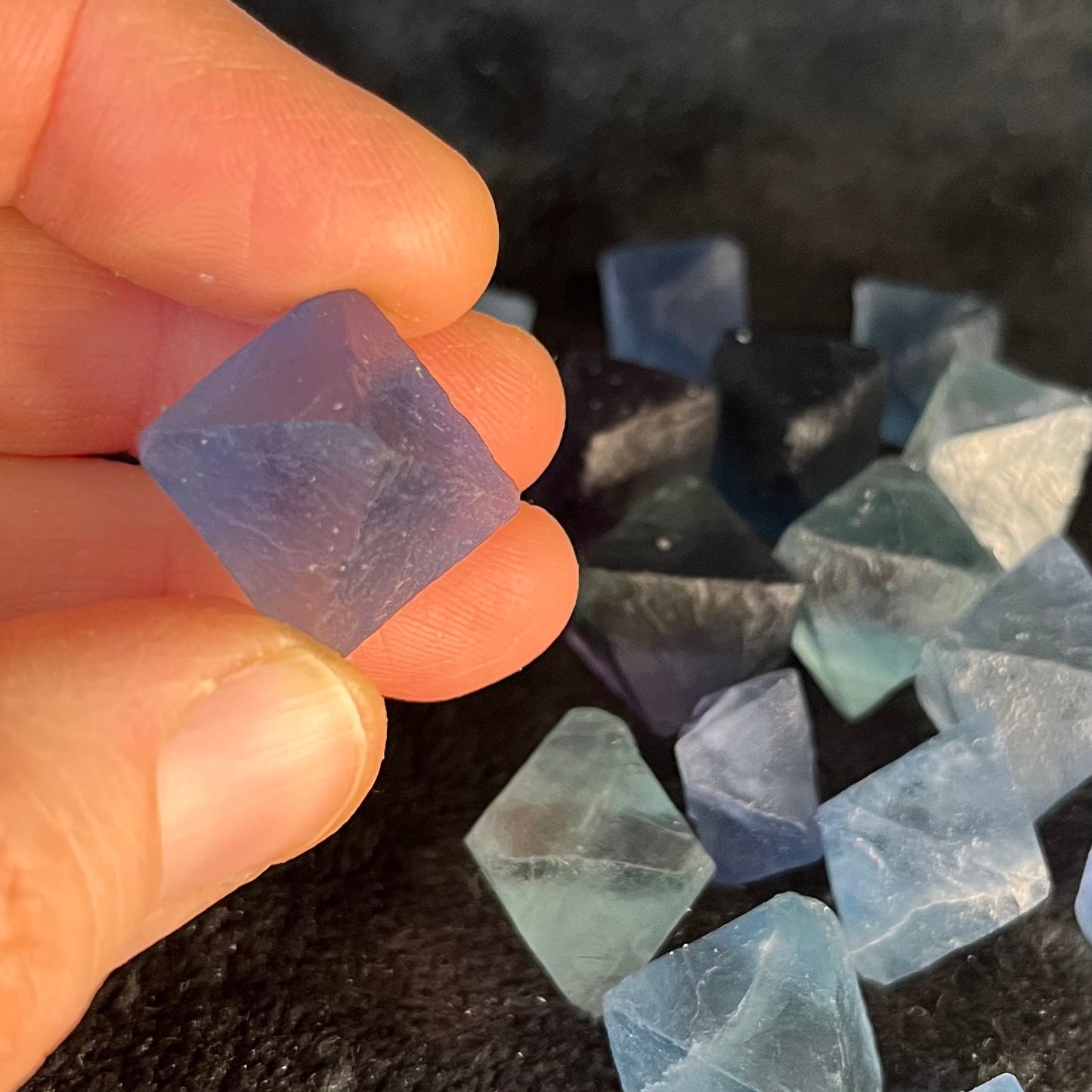 Blue Fluorite Crystal, Octahedron (Approx. 1/2” - 3/4”) 0290