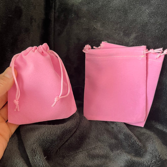 Pink Velvet Drawstring Bag (Approx. 4” x 5") BAG-0152