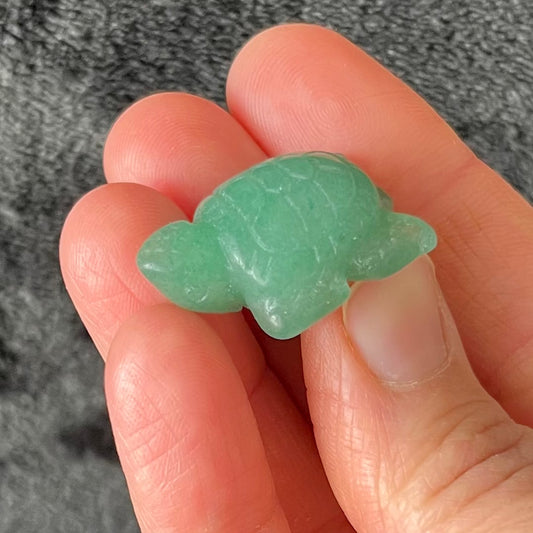Green Fluorite Carved Sea Turtle (Approx. 1”) 0090