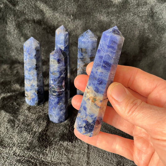 Sodalite 8-sided Obelisks (Approx. 3” - 4”) 0911