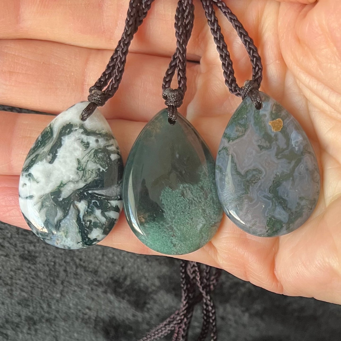 Moss Agate Teardrop Necklace NCK-3024