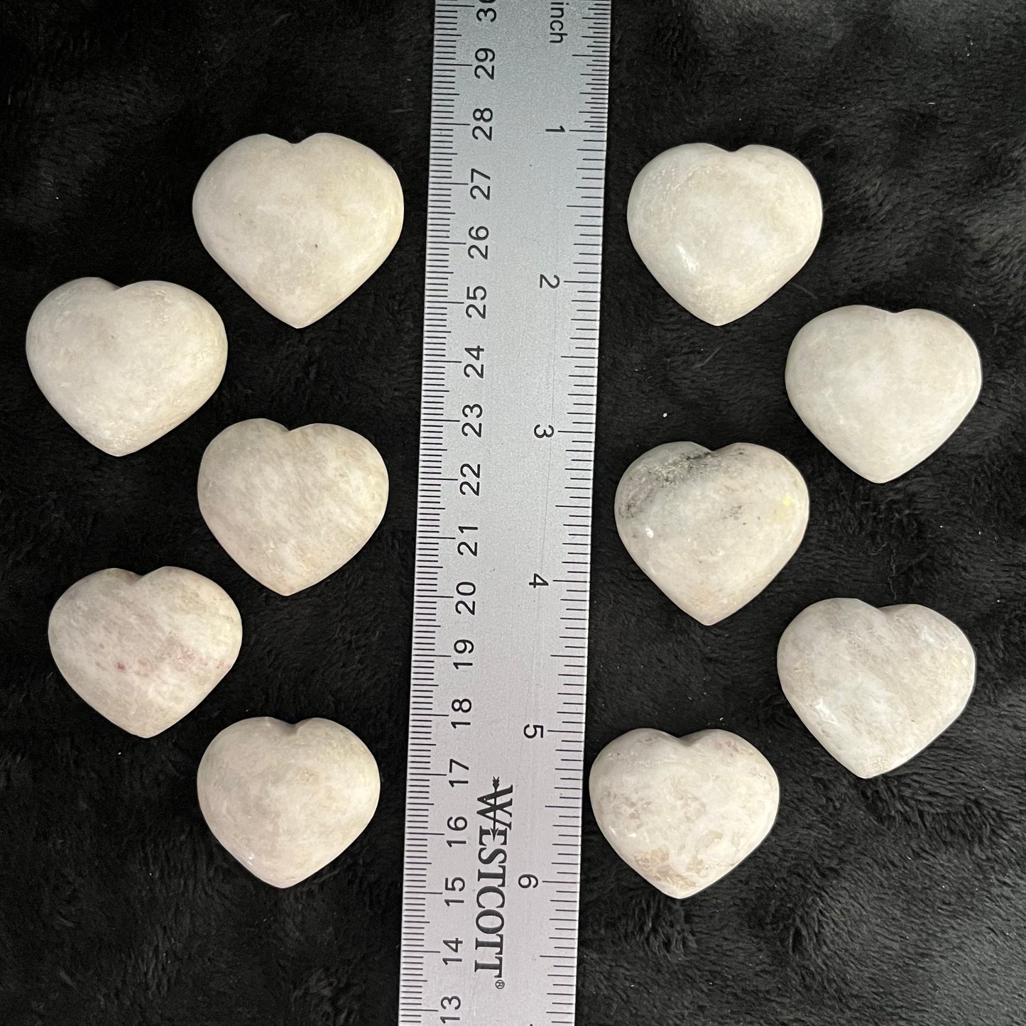 White Quartz Puffy Heart (Approx. 1 1/8” - 1 1/4”) 0466