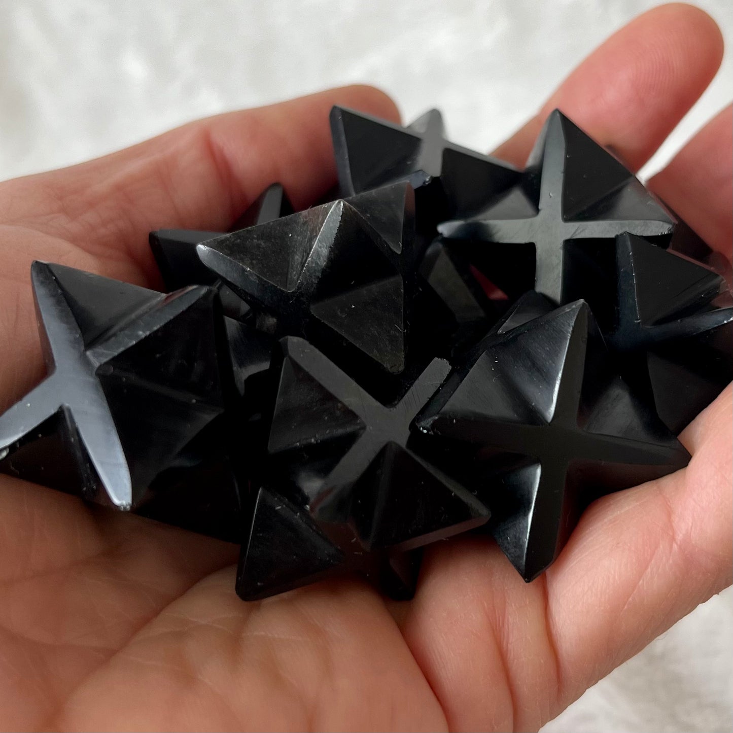 Obsidian Merkaba Stone Carving (Approx. 1” - 1 1/8”) 1723