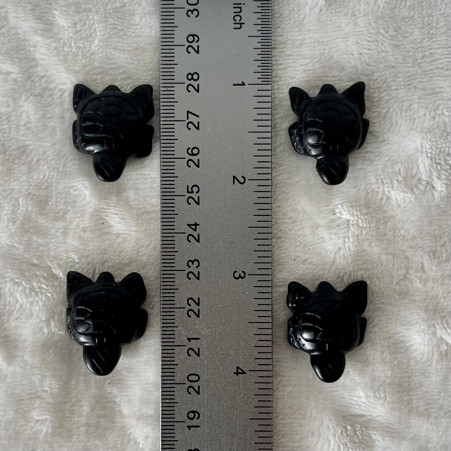 Black Obsidian Carved Sea Turtle (Approx. 1”) 0134