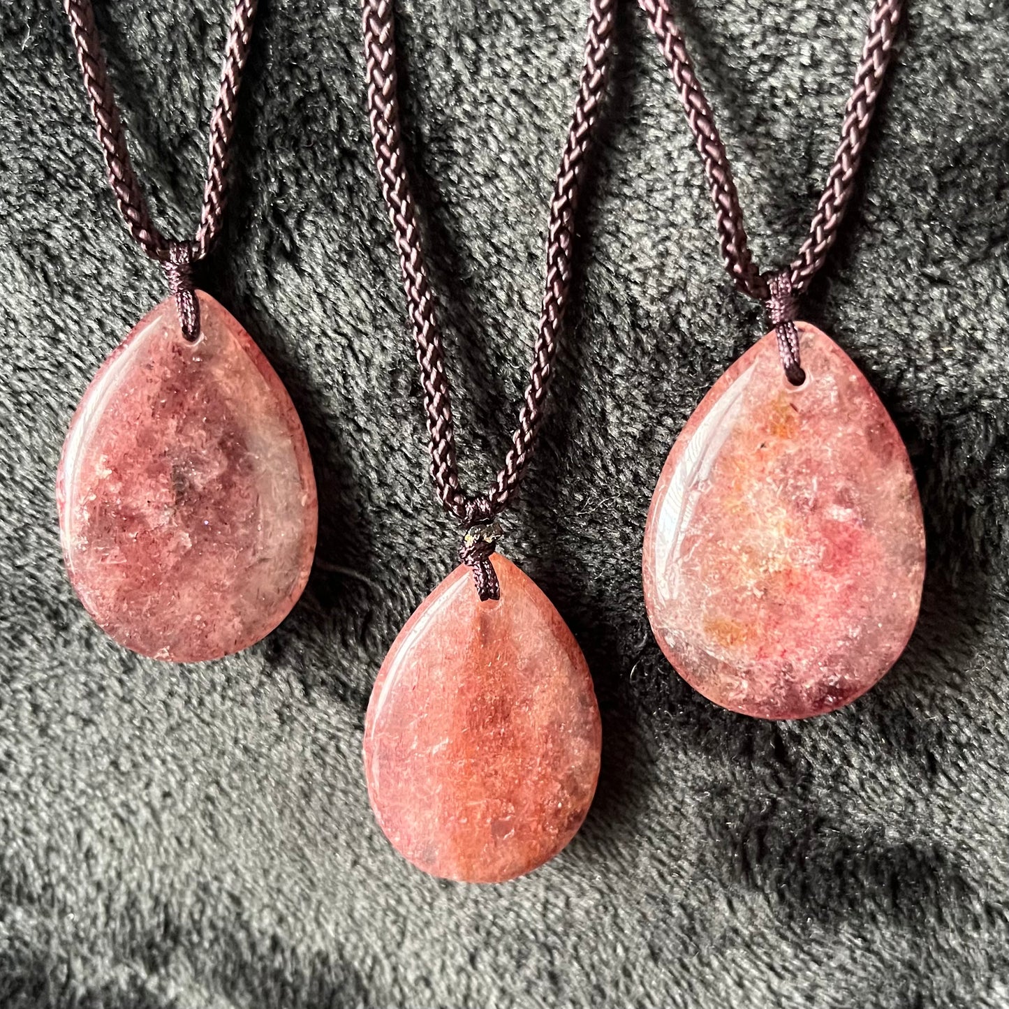 Strawberry Quartz Teardrop Necklace NCK-3012