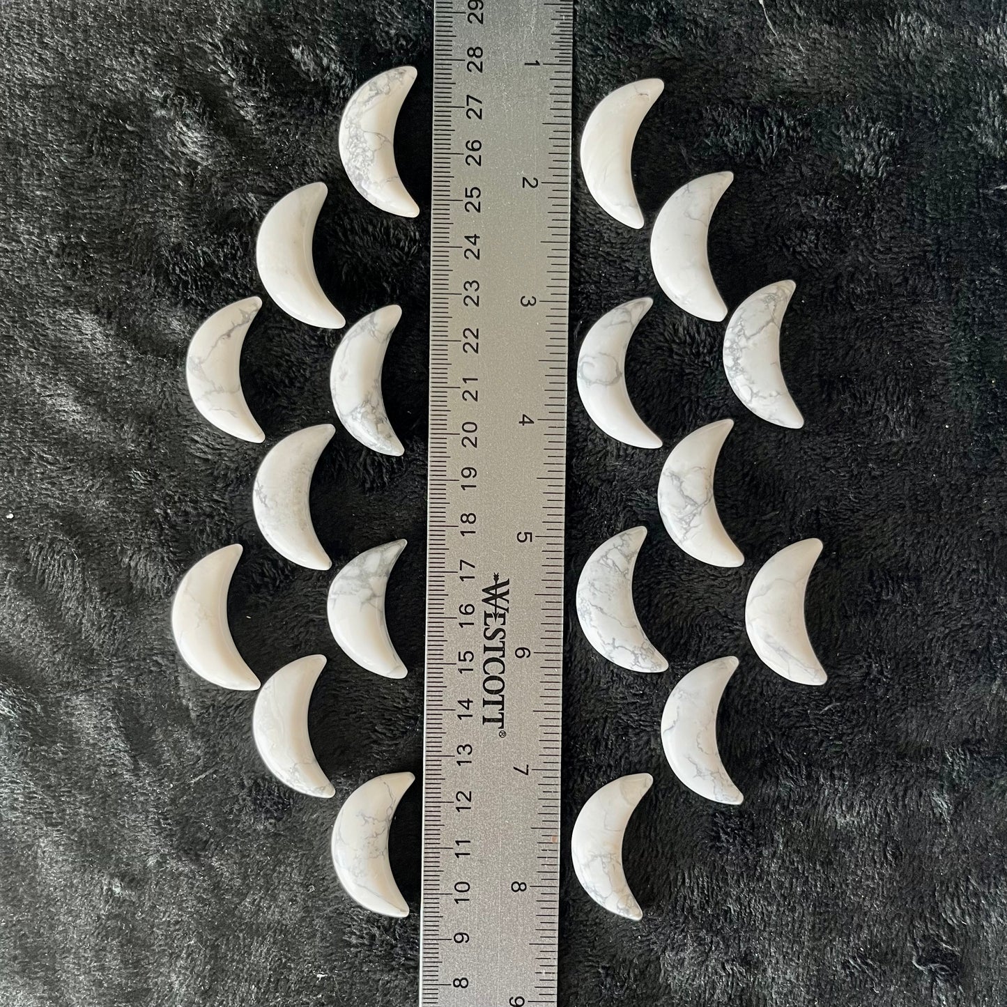 Howlite Moon Carving (Approx. 1 1/8”)  0224-C