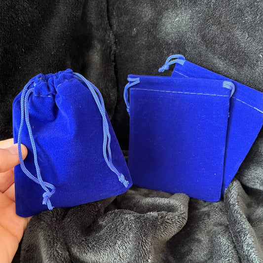 Royal Blue Velvet Drawstring Bag (Approx. 4” x 5") BAG-0158