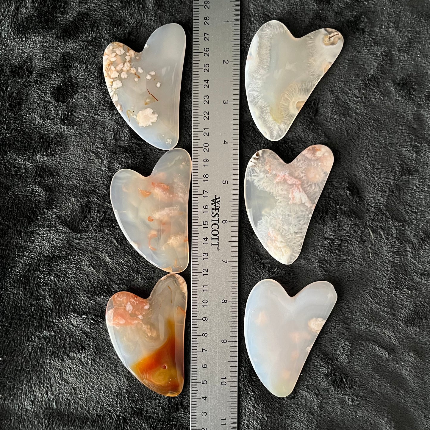 Flower Agate Gua Sha, Massage Stone (Approx. 3” - 2”) 1011