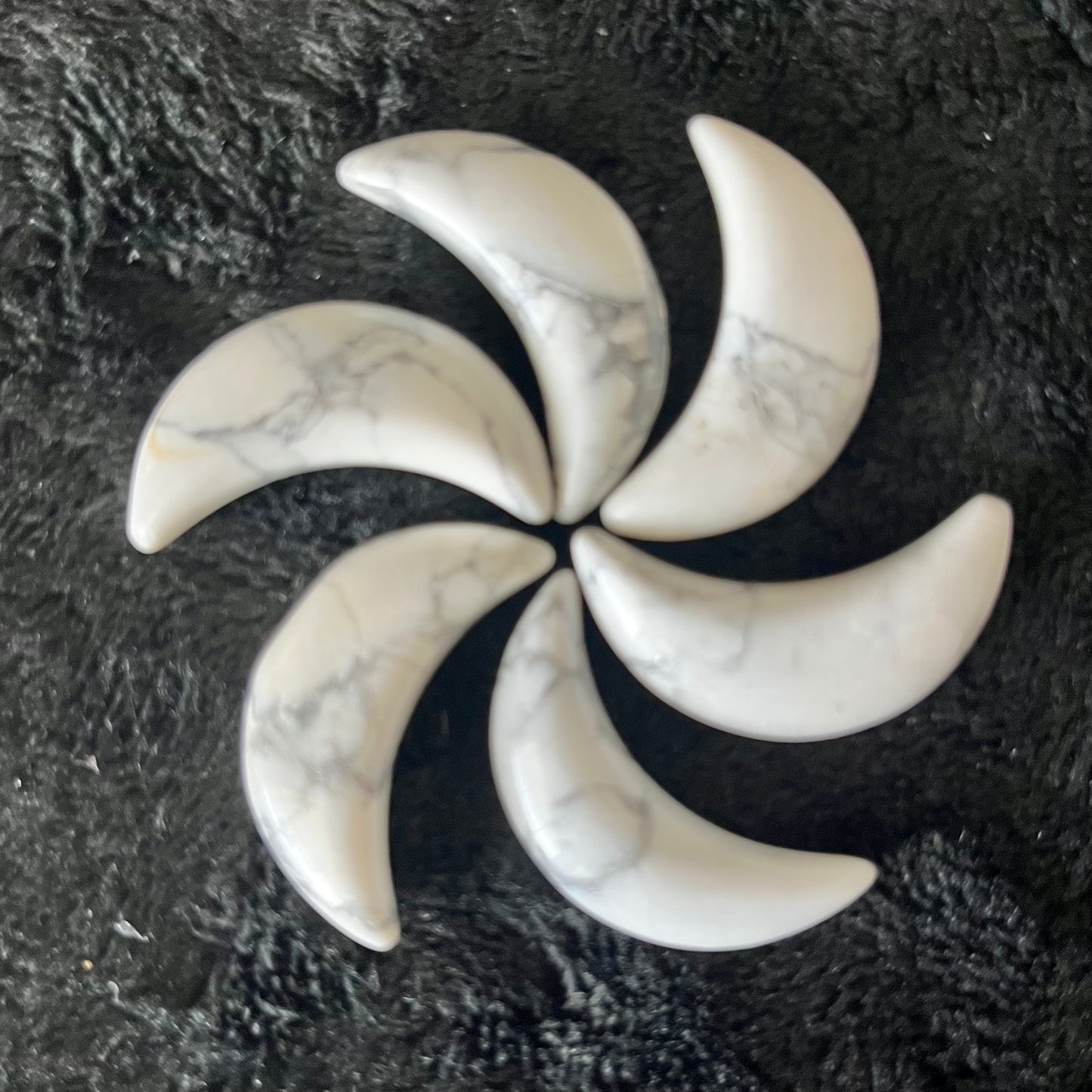 Howlite Moon Carving (Approx. 1 1/8”)  0224-C