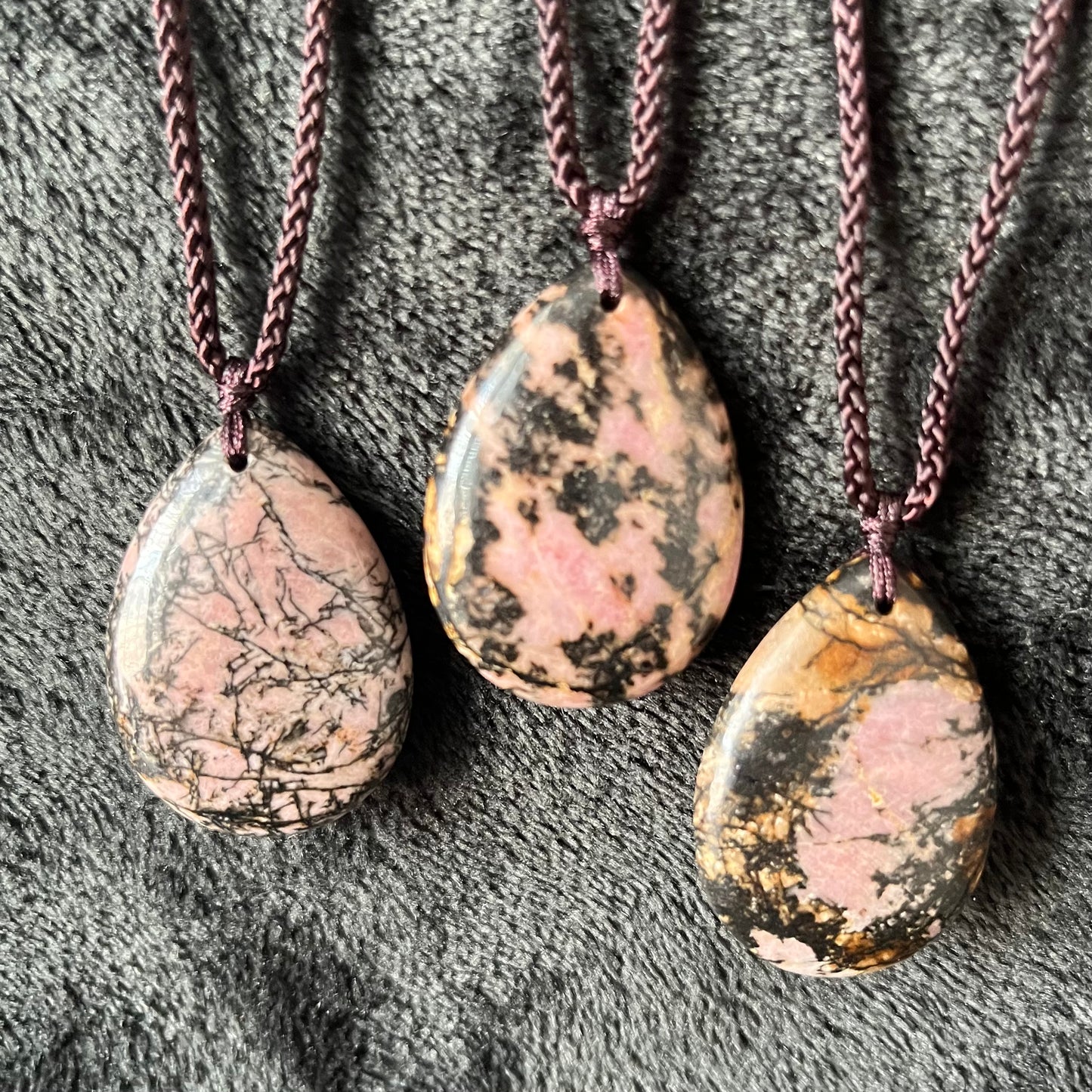 Rhodonite Teardrop Necklace NCK-3008