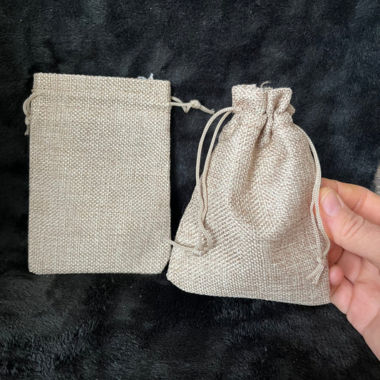 Beige Tweed Drawstring Bag (Approx. 4” x 6") BAG-0119